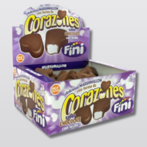 Marshmallow Corazón Chocolate - Caja 75 unidades